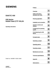 Siemens SIMATIC HMI Operating Instructions Manual