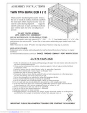 Donco TWIN TWIN BUNK BED 210 Assembly Instructions Manual