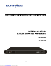 Surpass SP-DA1000 Installation And Operation Manual