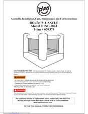 jplay INF-2003 Assembly, Installation, Care, Maintenance, And Use Instructions