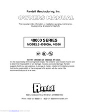Randell 40026SSA Owner's Manual
