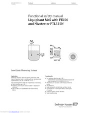 Endress+Hauser Liquiphant M with FEL56 Functional Safety Manual