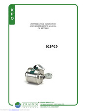 Craind Impianti KPO Installation, Operation And Maintenance Manual
