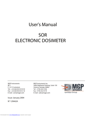 MGP Instruments SOR/R User Manual