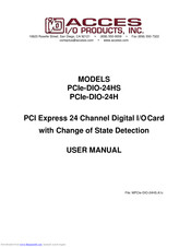 Acces I/O Products PCIe-DIO-24HS User Manual