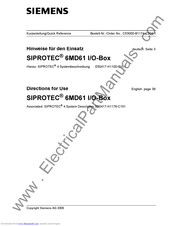Siemens SIPROTEC 6MD61 Quick Reference Manual