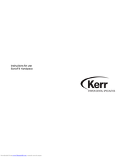 KERR SonicFill Instructions For Use Manual
