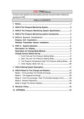 Oro W401A Manual