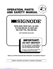 Signode RCN-1431 Operation, Safety And Parts Manual
