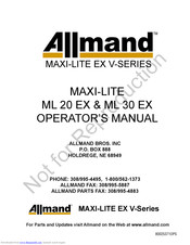 Allmand MAXI-LITE ML EX V-Series Operator's Manual