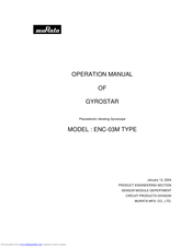 Murata GYROSTAR ENC-03M Operation Manual