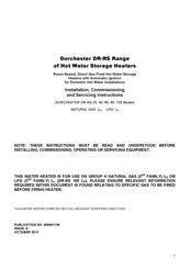 DORCHESTER DR-RS Series Installation, Commissioning And Servicing Instructions