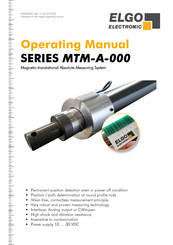 ELGO Electronic MTM-A-000 Series Operating Manual