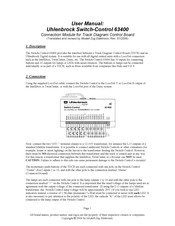 Uhlenbrock Switch-Control 63400 User Manual