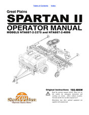 GREAT PLAINS SPARTAN II NTA607-2-3275 Operator's Manual