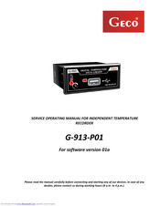 Geco G-913-P01 Service & Operating Manual
