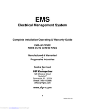 Progressive Industries EMS-HW30C Installation & Operating Manual