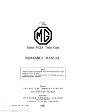 MG MGA Twin Cam Series Workshop Manual