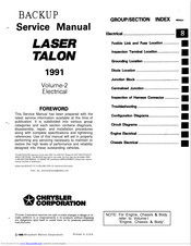 Mitsubishi MOTORS Laser 1991 Service Manual