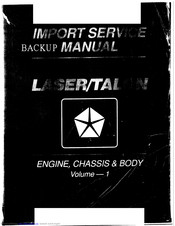 Mitsubishi MOTORS Laser 1993 Service Manual