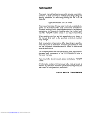 Toyota Avalon GSX30 Series Manual