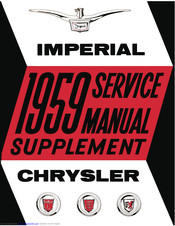 Chrysler Imperial 1959 Service Manual Supplement