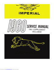 Chrysler Imperial 1960 Service Manual