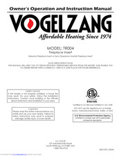 Vogelzang International Colonial TR004 Owner's Operation And Instruction Manual