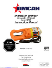 Omcan BL-CN-0559 Instruction Manual