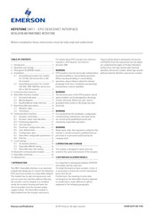 Emerson Keystone OM11 Installation And Maintenance Instructions Manual