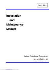 Cable AML ITX21-100 Installation And Maintenance Manual
