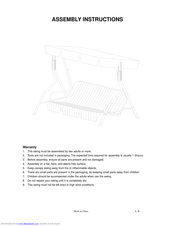 Sunjoy D-DNC373PST-E Assembly Instructions Manual