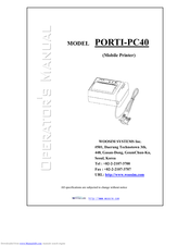 Woosim Systems Inc. PORTI-PC40 Operator's Manual