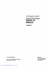 Xycom XVME-240 Manual