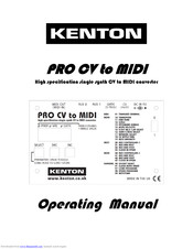 Kenton PRO CV to MIDI Operating Manual