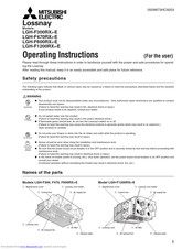 Mitsubishi Electric Lossnay LGH-F470RX3-E Operating Instructions