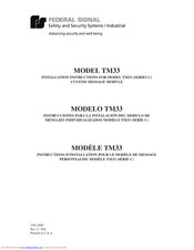 Federal Signal Corporation TM33 Installation Instructions Manual