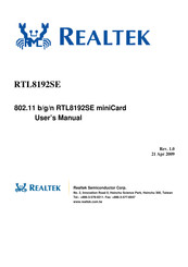 Realtek RTL8192SE User Manual