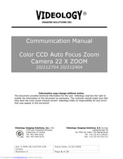 Videology 20/21Z704 Communications Manual