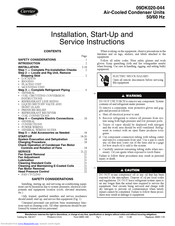 Carrier 09DK044 Installation, Start-Up And Service Instructions Manual