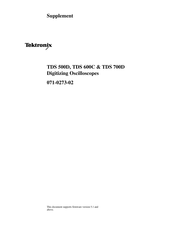 Tektronix TDS 600C series Supplement Manual