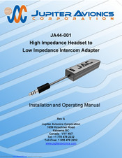 Jupiter Avionics JA44-001 Installation And Operating Manual