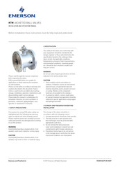 Emerson KTM Series Installation And Operation Manual