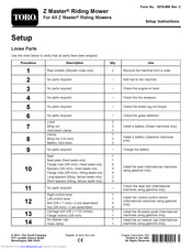Toro Z Master Series Setup Instructions