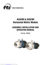 Finish Thompson AC Series Assembly, Installation And Operation Manual