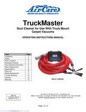 Air-Care TruckMaster Operating Instructions Manual