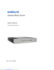 exaSound Gamma Music Server Owner's Manual