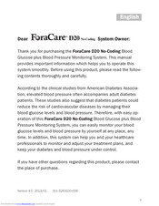 ForaCare D20 No-Coding Owner's Manual