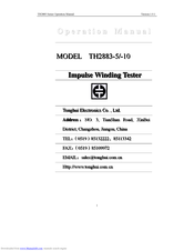 Tonghui TH2883-5 Operation Manual