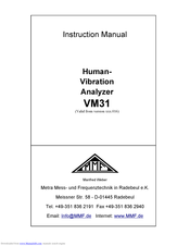 MMF VM31 Instruction Manual